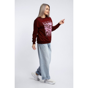 Толстовка женская №80047 футер 2-х нитка (р-ры: 44-62) бордовый