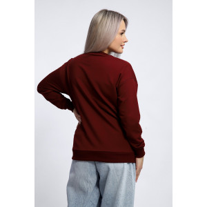 Толстовка женская №80047 футер 2-х нитка (р-ры: 44-62) бордовый