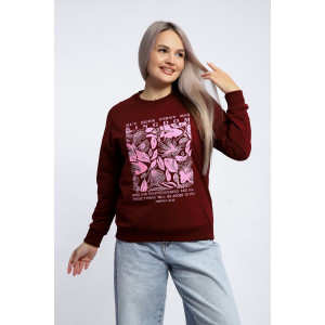 Толстовка женская №80047 футер 2-х нитка (р-ры: 44-62) бордовый