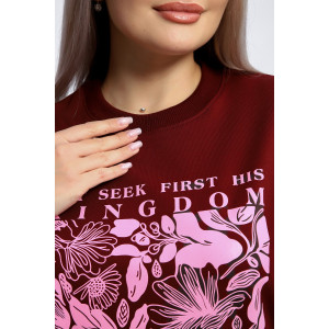 Толстовка женская №80047 футер 2-х нитка (р-ры: 44-62) бордовый