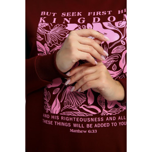 Толстовка женская №80047 футер 2-х нитка (р-ры: 44-62) бордовый