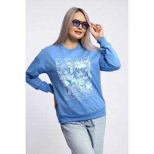 Толстовка женская №80047 футер 2-х нитка (р-ры: 44-62) голубой Толстовка женская №80047 футер 2-х нитка (р-ры: 44-62) голубой