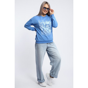 Толстовка женская №80047 футер 2-х нитка (р-ры: 44-62) голубой Толстовка женская №80047 футер 2-х нитка (р-ры: 44-62) голубой