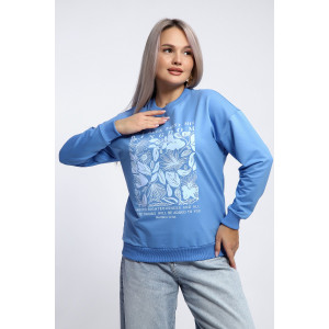 Толстовка женская №80047 футер 2-х нитка (р-ры: 44-62) голубой Толстовка женская №80047 футер 2-х нитка (р-ры: 44-62) голубой