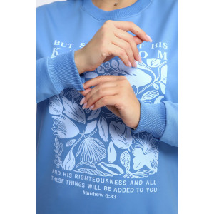 Толстовка женская №80047 футер 2-х нитка (р-ры: 44-62) голубой Толстовка женская №80047 футер 2-х нитка (р-ры: 44-62) голубой