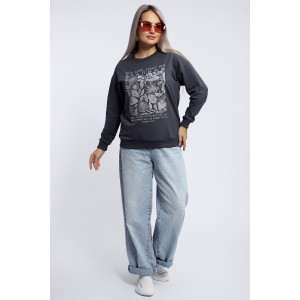 Толстовка женская №80047 футер 2-х нитка (р-ры: 44-62) темно-серый Толстовка женская №80047 футер 2-х нитка (р-ры: 44-62) темно-серый