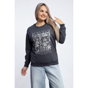 Толстовка женская №80047 футер 2-х нитка (р-ры: 44-62) темно-серый Толстовка женская №80047 футер 2-х нитка (р-ры: 44-62) темно-серый