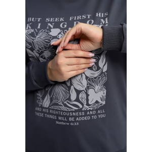 Толстовка женская №80047 футер 2-х нитка (р-ры: 44-62) темно-серый Толстовка женская №80047 футер 2-х нитка (р-ры: 44-62) темно-серый