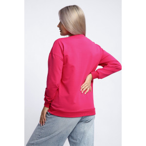 Толстовка женская №80047 футер 2-х нитка (р-ры: 44-62) фуксия Толстовка женская №80047 футер 2-х нитка (р-ры: 44-62) фуксия
