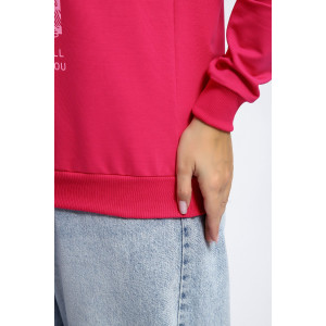 Толстовка женская №80047 футер 2-х нитка (р-ры: 44-62) фуксия Толстовка женская №80047 футер 2-х нитка (р-ры: 44-62) фуксия