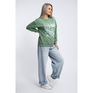 Толстовка женская №80047 футер 2-х нитка (р-ры: 44-62) фисташка Толстовка женская №80047 футер 2-х нитка (р-ры: 44-62) фисташка