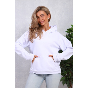 Толстовка женская №1087 футер 3-х нитка (р-ры: 46-54) белый