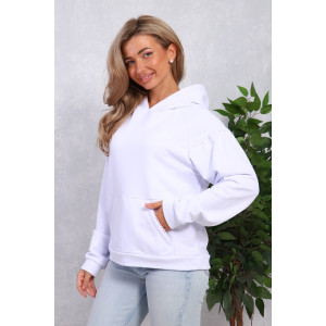 Толстовка женская №1087 футер 3-х нитка (р-ры: 46-54) белый