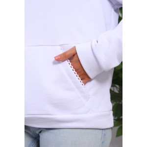 Толстовка женская №1087 футер 3-х нитка (р-ры: 46-54) белый