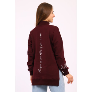 Толстовка женская №88526 футер с лайкрой 2-х нитка (р-ры: 42-60) бордовый Толстовка женская №88526 футер с лайкрой 2-х нитка (р-ры: 42-60) бордовый