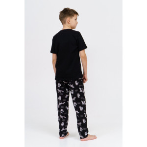 Пижама детская М28/1Д "Волк" кулирка (последний размер) черный 36,38