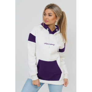 Толстовка женская 879 футер 3-х нитка с начесом пенье (последний размер) экрю-фиолетовый 56 Толстовка женская 879 футер 3-х нитка с начесом пенье (последний размер) экрю-фиолетовый 56