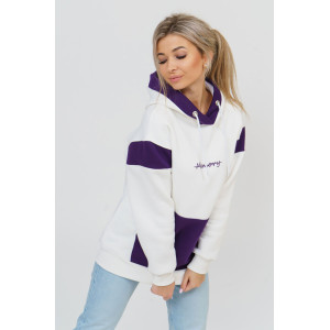 Толстовка женская 879 футер 3-х нитка с начесом пенье (последний размер) экрю-фиолетовый 56 Толстовка женская 879 футер 3-х нитка с начесом пенье (последний размер) экрю-фиолетовый 56