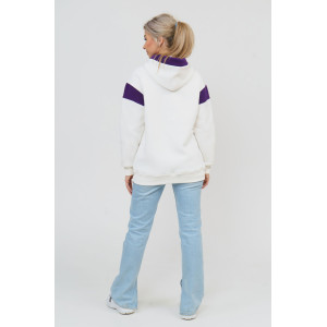 Толстовка женская 879 футер 3-х нитка с начесом пенье (последний размер) экрю-фиолетовый 56 Толстовка женская 879 футер 3-х нитка с начесом пенье (последний размер) экрю-фиолетовый 56