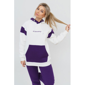 Толстовка женская 879 футер 3-х нитка с начесом пенье (последний размер) экрю-фиолетовый 56 Толстовка женская 879 футер 3-х нитка с начесом пенье (последний размер) экрю-фиолетовый 56