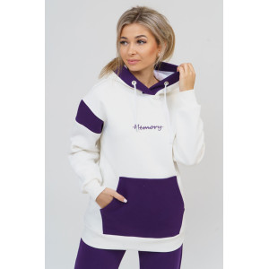 Толстовка женская 879 футер 3-х нитка с начесом пенье (последний размер) экрю-фиолетовый 56 Толстовка женская 879 футер 3-х нитка с начесом пенье (последний размер) экрю-фиолетовый 56