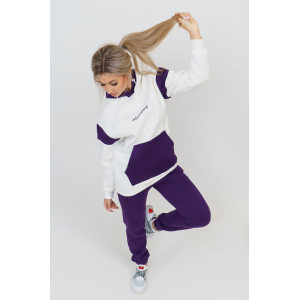 Толстовка женская 879 футер 3-х нитка с начесом пенье (последний размер) экрю-фиолетовый 56 Толстовка женская 879 футер 3-х нитка с начесом пенье (последний размер) экрю-фиолетовый 56