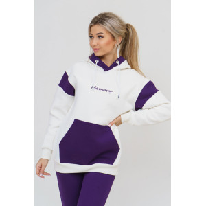 Толстовка женская 879 футер 3-х нитка с начесом пенье (последний размер) экрю-фиолетовый 56 Толстовка женская 879 футер 3-х нитка с начесом пенье (последний размер) экрю-фиолетовый 56