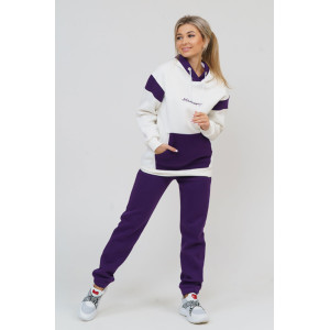 Толстовка женская 879 футер 3-х нитка с начесом пенье (последний размер) экрю-фиолетовый 56 Толстовка женская 879 футер 3-х нитка с начесом пенье (последний размер) экрю-фиолетовый 56