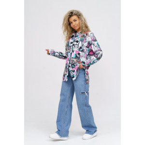 Рубашка женская 942 "Аниме" футер 2-х нитка с начесом (последний размер) 50 Рубашка женская 942 "Аниме" футер 2-х нитка с начесом (последний размер) 50