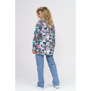 Рубашка женская 942 "Аниме" футер 2-х нитка с начесом (последний размер) 50 Рубашка женская 942 "Аниме" футер 2-х нитка с начесом (последний размер) 50