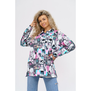 Рубашка женская 942 "Аниме" футер 2-х нитка с начесом (последний размер) 50 Рубашка женская 942 "Аниме" футер 2-х нитка с начесом (последний размер) 50