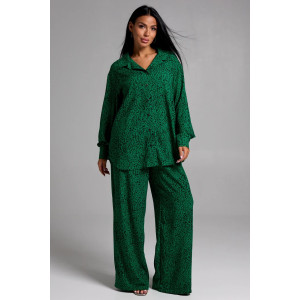 Костюм двойка женский "Рошель" штапель (последний размер) леопард зеленый 50-52,54-56 Костюм двойка женский "Рошель" штапель (последний размер) леопард зеленый 50-52,54-56