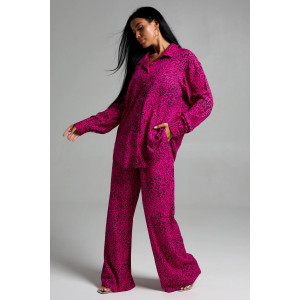 Костюм двойка женский "Рошель" штапель (последний размер) леопард фуксия 46-48,50-52,54-56 Костюм двойка женский "Рошель" штапель (последний размер) леопард фуксия 46-48,50-52,54-56