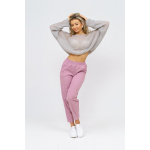 Брюки женские 1440/7 вельвет (последний размер) розовый 54