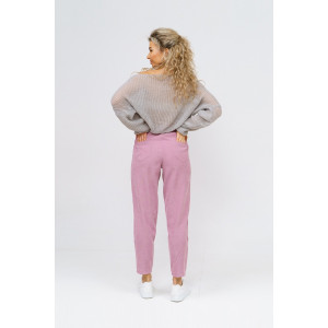 Брюки женские 1440/7 вельвет (последний размер) розовый 54