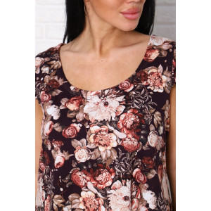 Платье женское П-8 кулирка (последний размер) пионы на коричневом 54 Платье женское П-8 кулирка (последний размер) пионы на коричневом 54