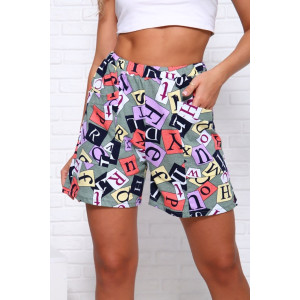 Шорты женские "Лора буквы" кулирка (последний размер) 50,52,54 Шорты женские "Лора буквы" кулирка (последний размер) 50,52,54