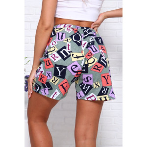 Шорты женские "Лора буквы" кулирка (последний размер) 50,52,54 Шорты женские "Лора буквы" кулирка (последний размер) 50,52,54