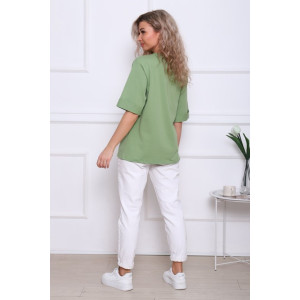Футболка женская "Кейт-2" трикотаж (последний размер) фисташковый светлый 54