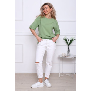 Футболка женская "Кейт-2" трикотаж (последний размер) фисташковый светлый 54