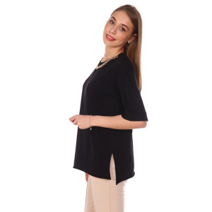 Футболка женская "Кейт" трикотаж (последний размер) черный 56