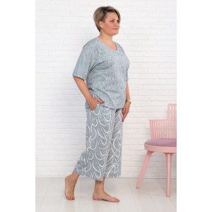 Костюм двойка женский "Джина буквы" кулирка (последний размер) 66,70