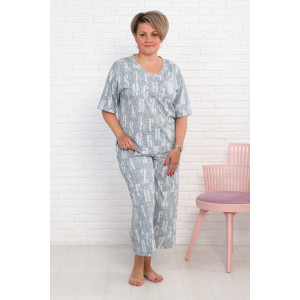 Костюм двойка женский "Джина буквы" кулирка (последний размер) 66,70