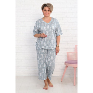 Костюм двойка женский "Джина буквы" кулирка (последний размер) 66,70