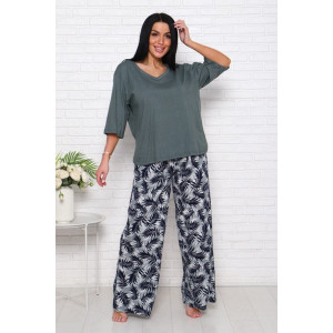 Костюм двойка женский "Джина-2" кулирка (последний размер) листья хаки 58 Костюм двойка женский "Джина-2" кулирка (последний размер) листья хаки 58