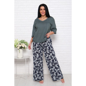 Костюм двойка женский "Джина-2" кулирка (последний размер) листья хаки 58 Костюм двойка женский "Джина-2" кулирка (последний размер) листья хаки 58