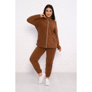 Костюм двойка женский КД-445 флис (последний размер) коричневый 52 Костюм двойка женский КД-445 флис (последний размер) коричневый 52