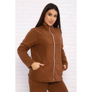 Костюм двойка женский КД-445 флис (последний размер) коричневый 52 Костюм двойка женский КД-445 флис (последний размер) коричневый 52