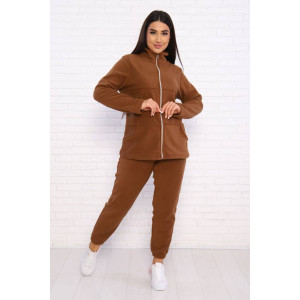 Костюм двойка женский КД-445 флис (последний размер) коричневый 52 Костюм двойка женский КД-445 флис (последний размер) коричневый 52