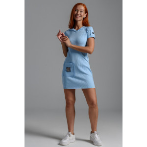 Платье женское №67148 лапша (р-ры: 40-52) голубой Платье женское №67148 лапша (р-ры: 40-52) голубой